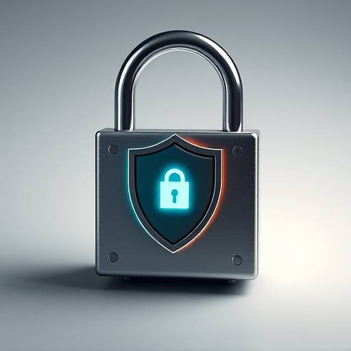 Een afbeelding van een slot met een schild, symboliseert gegevensbescherming en privacy.